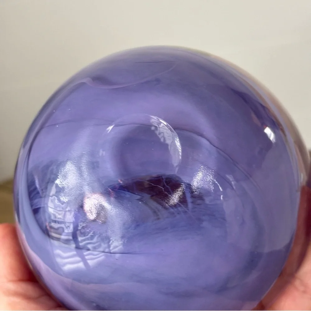 Atoll Collection by Kosta Boda Glass Tealight Holders Lilac Swirl Set of Two